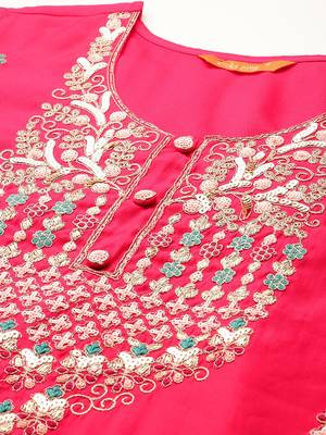 Ethnic Motifs Embroidered Sequinned Kurta With Trousers & Dupatta 2
