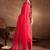 Bandhani Printed V-Neck Zari Silk Chiffon Straight Kurta With Trousers & Dupatta