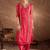 Bandhani Printed V-Neck Zari Silk Chiffon Straight Kurta With Trousers & Dupatta