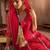 Bandhani Printed V-Neck Zari Silk Chiffon Straight Kurta With Trousers & Dupatta