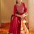 Chevron Embroidered Sequinned Liva A-Line Kurta With Trousers & With Dupatta
