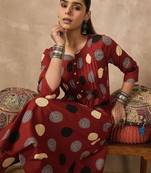 Women Ethnic Motifs Printed Pleated Pure Cotton Kurta with Trousers