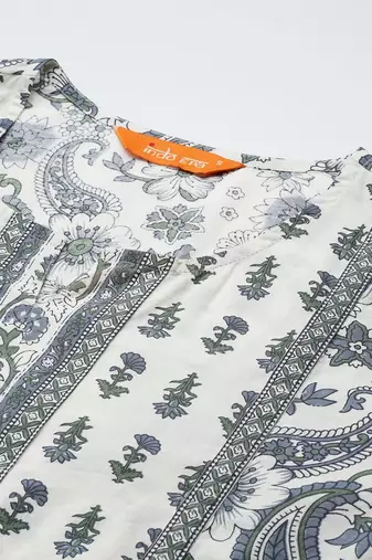 Ethnic Motifs Printed Panelled Pure Cotton Kurta with Trousers & Dupatta