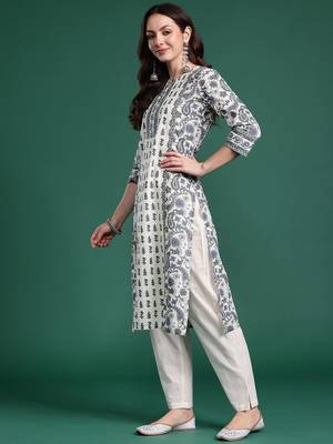 Ethnic Motifs Printed Panelled Pure Cotton Kurta with Trousers & Dupatta 5