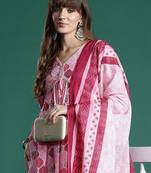 Ethnic Motifs Printed Empire Mirror Work Pure Cotton Kurta Set