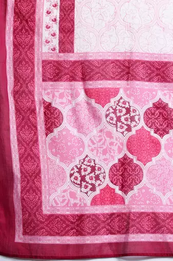 Ethnic Motifs Printed Empire Mirror Work Pure Cotton Kurta Set
