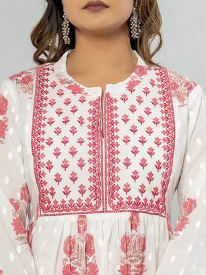 Ethnic Motifs Printed Empire Pure Cotton Kurta with Palazzos & Dupatta 2