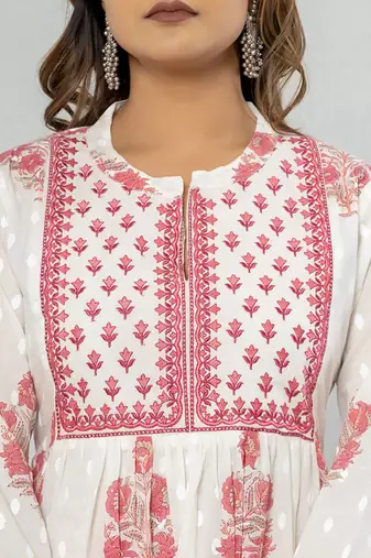 Ethnic Motifs Printed Empire Pure Cotton Kurta with Palazzos & Dupatta