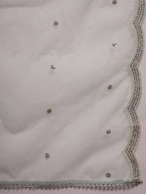 Floral Embroidered Regular Aari Work Kurta with Trousers & With Dupatta 4