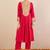 Women Ethnic Motifs Embroidered Mandarin Collar Mirror Work Kurta Trousers