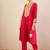 Women Ethnic Motifs Embroidered Mandarin Collar Mirror Work Kurta Trousers