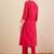 Women Ethnic Motifs Embroidered Mandarin Collar Mirror Work Kurta Trousers