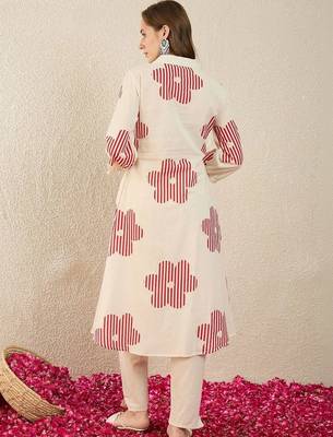 Women Printed Regular Pure Cotton Kurta with Trousers 7
