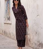 Women Ethnic Motifs Printed Regular Pure Cotton Kurta with Trousers