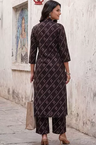 Women Ethnic Motifs Printed Regular Pure Cotton Kurta with Trousers