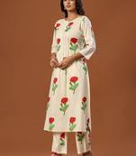 Women Floral Printed Regular Pure Cotton Kurta with Trousers