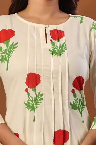 Women Floral Printed Regular Pure Cotton Kurta with Trousers