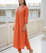 Women Ethnic Motifs Regular Mirror Work Liva Kurta with Trousers