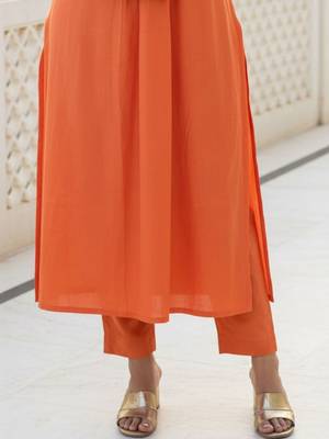Women Ethnic Motifs Regular Mirror Work Liva Kurta with Trousers 5