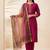 Women Regular Thread Work Kurta with Trousers & With Dupatta