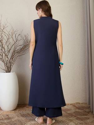 Women Ethnic Motifs Embroidered Regular Thread Work Pure Cotton Kurta with Palazzos 7