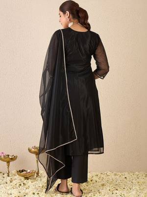 Women Ethnic Motifs Embroidered Regular Thread Work Kurta with Trousers & With Dupatta 7