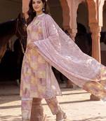 Women Printed Regular Pure Cotton Kurta with Trousers & With Dupatta