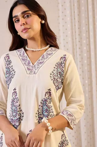 Women Ethnic Motifs Printed Regular Pure Cotton Kurta with Palazzos