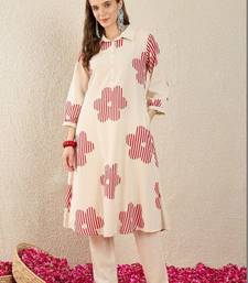 Women Ethnic Motifs Printed Regular Pure Cotton Kurta with Trousers
