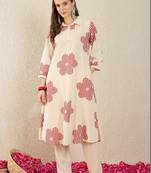 Women Ethnic Motifs Printed Regular Pure Cotton Kurta with Trousers