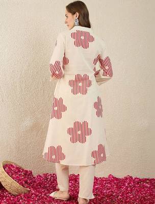 Women Ethnic Motifs Printed Regular Pure Cotton Kurta with Trousers 3