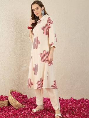 Women Ethnic Motifs Printed Regular Pure Cotton Kurta with Trousers 4