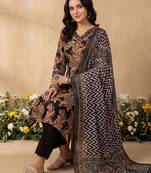 Women Ethnic Motifs Printed Regular Thread Work Pure Cotton Kurta with Trousers & With Dupatta