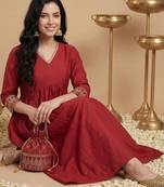 Women Ethnic Motifs Embroidered Regular Liva Kurta with Trousers