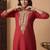 Women Ethnic Motifs Embroidered Regular Sequinned Liva Kurta with Trousers