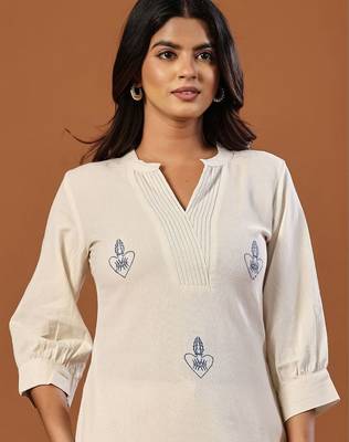 Women Ethnic Motifs Embroidered Regular Thread Work Pure Cotton Kurta with Palazzos 4