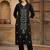 Women Embroidered Regular Black Thread Work Kurta with Trousers