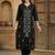 Women Embroidered Regular Black Thread Work Kurta with Trousers