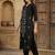 Women Embroidered Regular Black Thread Work Kurta with Trousers