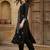 Women Embroidered Regular Black Thread Work Kurta with Trousers