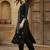 Women Embroidered Regular Black Thread Work Kurta with Trousers