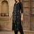 Women Embroidered Regular Black Thread Work Kurta with Trousers