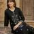 Women Embroidered Regular Black Thread Work Kurta with Trousers