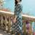 Women Floral Printed Pleated Beads and Stones Pure Cotton Kurta with Trousers