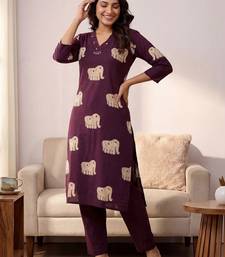 Women Ethnic Motifs Printed Regular Pure Cotton Kurta with Trousers