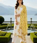Women Floral Printed Regular Pure Cotton Kurta with Trousers & With Dupatta