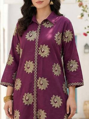 Women Ethnic Motifs Printed Regular Pure Cotton Kurta with Trousers 2