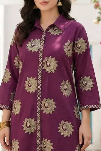 Women Ethnic Motifs Printed Regular Pure Cotton Kurta with Trousers