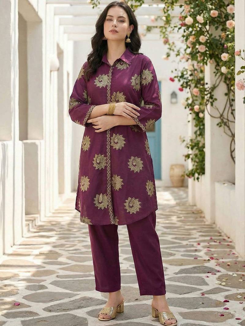 Women Ethnic Motifs Printed Regular Pure Cotton Kurta with Trousers