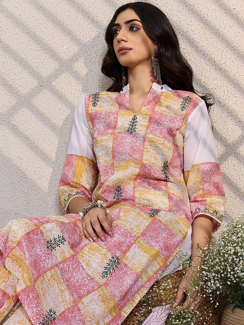 Women Printed Regular Pure Cotton Kurta with Trousers & With Dupatta
